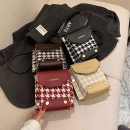 fashion houndstooth shoulder or across the body shoulder bag women handbag