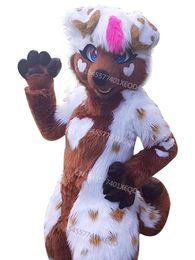 Medium and Long Fur All-in-one Husky Fox Mascot Costume Walking Halloween Suit Party Role-playing Cartoon Props Fursuit #030