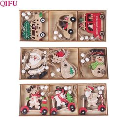 Wooden Christmas Pendant Merry Decor for Home Navidad Ornaments Tree Xmas Gifts Year Y201020