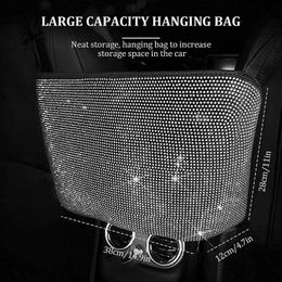 Car Organizer 2Pcs Double-Layer Storage Pocket Between Seats Bling Auto Chair Handbag Purse Holder Luggage Accessories