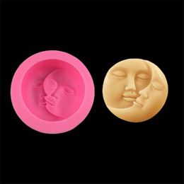 Moon Sun Shaped Silicone Bee Love Face Soap Paraffin Wax Home DIY Moulds for Candle Making 220618