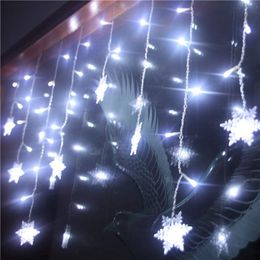 LED Snowflake Garland Curtain Lights designs for Window Home Wedding Party Decoration Christmas lights 3.5M Outdoor Indoor 201203