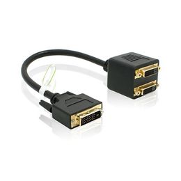 Adaptor DVI-D Male to Dual 2 DVI-I Female Video Y Splitter Cable Adapter Great Deals