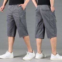 Men Loose Casual Shorts New Summer Large Size Short Pants Men Cotton Elastic Waist Tooling Shorts Size 6XL Cargo Short Pants T200512