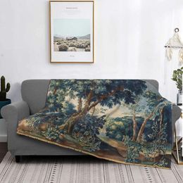 Blankets Greenery Trees In Woodland Landscape Antique Flemish Tapestry Throw Blanket Drop Fabrics Bed Covers Winter Pizza
