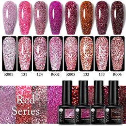 NXY Nail Gel Reflective Glitter New Year Christmas Red Series Polish Soak Off Uv Led Art Varnish Manicure 0328