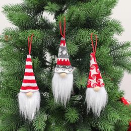 Christmas Decorations 3Pcs Faceless Doll Pendant White Beard Santa Claus Tree Decoration Hanging Ornament Kids Gift Navidad KerstChristmas