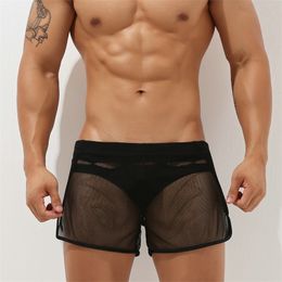 Men's Boxer Pajama Casual Trunks Quick Dry Low-Rise Lounge Shorts Breathable and Comfortable at Home 220507
