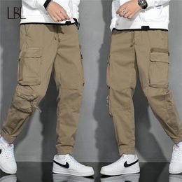 Tactical Pants Men Multi-pocket Washed Overalls Mens Loose 100% Cotton Cargo Pants Male Joggers Trousers Fashion Casual Bottom 201128