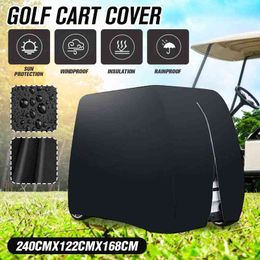 2/4 Passenger Golf Cart Cover Heavy Duty Car Cover 210D Waterproof Anti UV Sunscreen Dustproof Cover For Yamaha EZ Go Club H220425