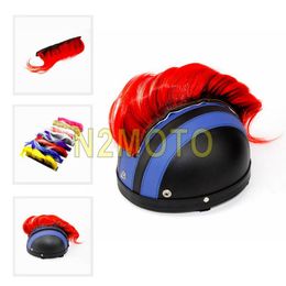 Motorcycle Helmets Colorful Ski Snowboard Paintball Bike Skateboard Helmet Punk Style Mohawk Casco Attached Red Black Feather Mohawks Sticke