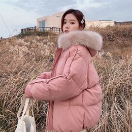 winter Short Cotton-Padded Clothes Women's Korean-Style Cotton Jacket Loose Down Coat Thick Quilted Cotton Cloth Winter Coat 201127