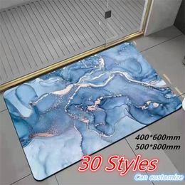 Bathroom Carpet Super Absorbent Customize Modern Simple Non slip Floor Plush Quick Drying High Qualit Home Oil proof Kitchen Mat 220504