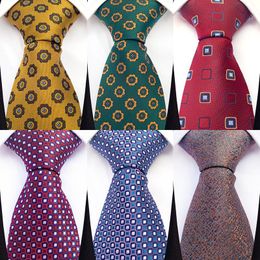 Fashion Men Tie Flower Paisley Geometric Novelty Design Silk Wedding For Party Business Accessories