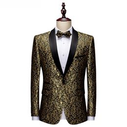 Men Blazers Banquet Party Prom Ball Slim Fit Wedding Tuxedo Suit Jackets Shawl Lapel Stage Costume Nightclub Singer Host Dancer 220527