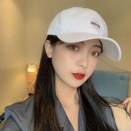 Ball Caps Letter Cap Baseball Tide Korean Leisure Sun Visor Hat Women'S Beige White Black Dark BlueBall