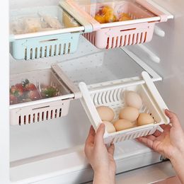 Fridge Organizer Storage Box Refrigerator Hanging Baskets Drawer Plastic Storage Container Shelf Fruit Egg Food Kitchen Accessories