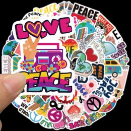 50pcs/set poster Small waterproof Skateboard stickers world peace handbook For notebook laptop bottle Helmet car sticker PVC Guitar Decals