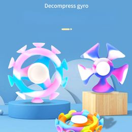 UPS new fingertip gyroscope decompression toy deratization pioneer sucker gyroscope spin Le decompression toy silicone