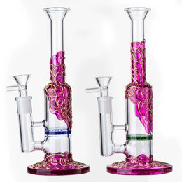 Heady Pyrex Glass Bong Hookahs Straight Tube Water Pipes Beecomb Perc Percolators Bongs 14mm Female Joint Oil Dab Rigs With Bowl