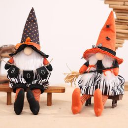 Christmas Decorations Home Decor Halloween Faceless Doll With Broom/banner Long Legged Dwarf Creative Holiday Desktop Ornaments DecorChristm