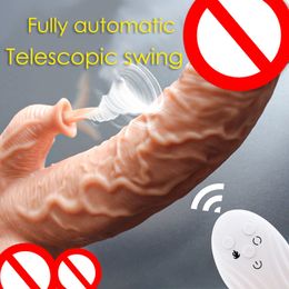 Skin Feeling Automatic Retractable Dildo Tongue Licking Swing heating Vibrator for Women Masturbation Adult sexy Toys Store