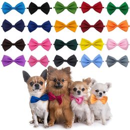 Pet Bow Tie Dog Cat Neck Collar Adjustable Solid Colour Bowtie Dogs Collars Fashion Pets Grooming Accessories pet Supplies