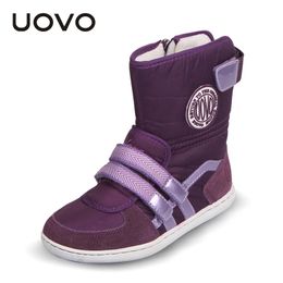 UOVO Brand Kids Shoes Winter Boots For Girls And Boys Fashion Baby Snow Boots Warm Beatiful Girls Short Boots Size 26#-37# LJ201203