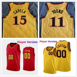 Custom Authentic Stitched Player Version Basketball Jerseys 20 JohnCollins 14 AJGriffin 13 BogdanBogdanovic 15 ClintCapela 22 TyreseMartin