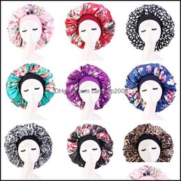 Beanie/Skl Caps Hats Hats Scarves Gloves Fashion Accessories Hair Styling Lady Extra Large Sleep Cap With Elastic Band Women Casual Satin