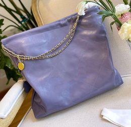 Designer Multicolor Oil Wax Leather Chain Shoulder Bag Fashion Womens Simple Atmosphere Rhombus Lattice High Capacity Handbag Internal Change Purse