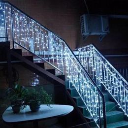 Strings Christmas Garland LED Curtain Icicle String Light 220V 3 1m 120Leds Indoor Drop Party Garden Stage Outdoor Decorative LightLED
