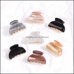Hair Clips Barrettes Jewellery Plastic Acrylic Claws Women Girls Fashion Gold Clamps Drop Delivery 2021 Hw9G5