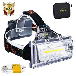 Headlamps LED Headlamp Rechargeable 18650 Battery Powerful Super Bright Bike Headlights Outdoor Waterproof Emergency Lantern