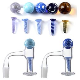 Smoking Quartz Banger US Grade Blender Spin Banger Nails 10mm 14mm Male Joint Terp Slurper Banger With Glass Marble Cap Screw For Oil Dab Rigs