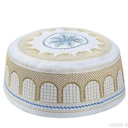 Berets Embroidered Hui Islamic Men's Hat Muslim Prayer Saudi UAE HatBerets