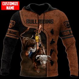 PLstar Cosmos 3DPrinted est Personalized Name Bull Riding Unique Hrajuku Streetwear Unisex Casual Hoodies Zip Sweatshirt A 3 220713