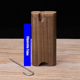 Smoking Colourful Natural Wooden Cigarette Dugout Case Kit Portable Dry Herb Tobacco Wood Storage Box Catcher Taster Bat One Hitter Pipes Cleaning Hook DHL Free