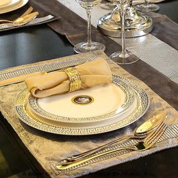 Dinnerware Sets Full Tableware Of Plates Table Cutlery Gold Knife Fork Spoon Set Zero Waste Luxury Kitchen GiftDinnerware