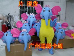 Elephant Mascot Fancy Costume Mascotte Carnival Festival Dress Outfit Adult Size Gift for Halloween party