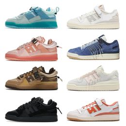 NEW Forums 84 Low Bad Bunny Forum Buckle Low Women Mens Sports Shoes Cafe Brown Pink Easter Egg Back White Grey OG Bright Blue Wheat Platform Trainers Fashion SneakerS