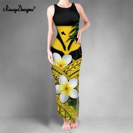 Noisydesigns Bodycon Prom Dresses Fashion Women Summer Elegant Boho Hawaiian Floral Sexy Dress With Slit 4XL Drop 220627