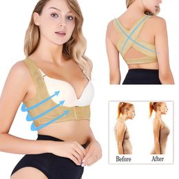 Women's Shapers Women Adjustable Elastic Back Support Belt Chest Posture Corrector Shoulder Brace Body Shaper Corset S/M/L/XL DropWomen's