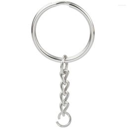Keychains 100Pcs 1 Inch/25Mm Metal Split Key Ring With Chain Silver Keychain Parts Open Jump And Connector Accessories Smal22