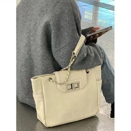 fashion white Buckle design leisure Large capacity oblique shoulder bag women handbag