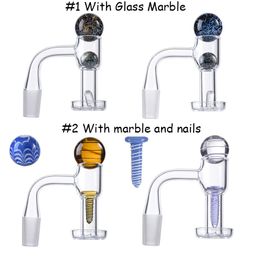 Colourful 10mm 14mm Male Joint Quartz Banger Smoking For Hookahs Flat Terp Slurper Bevelled Edge Bangers Glass Bongs Rigs Dab Come With Banger Marble Nails GQB27