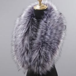 Faux Fox Fur Scarves Collar Fashion Trim For Hood Winter Warm Furry Strips Fake Scarf Parkas Down Coat Decor