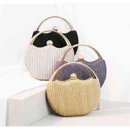 2022 style shiny pleated dinner luxury small round bag metal ladi handbag chain diagonal bag women clutch evening bag