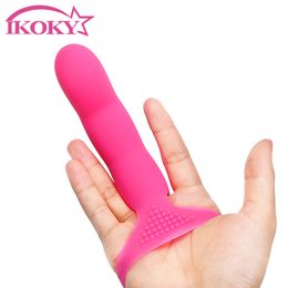 IKOKY Finger Vibrator Clitoris Stimulator Female Masturbation G-spot 7 Speed Strap On sexy Toys for Women Products