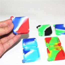 Custom FDA & mini cube jars shape assorted color silicon container for 9ML Silicone Jars Dab containers